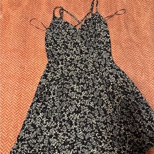 Nine Britton Black and Cream Floral Mini Dress